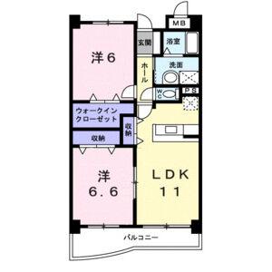 2LDK 間取り図