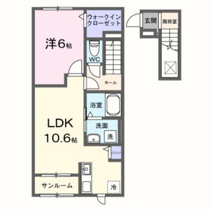 1LDK 間取り図
