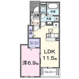 1LDK 間取り図