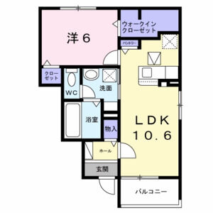 1LDK 間取り図
