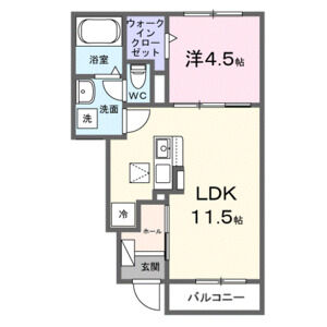 1LDK 間取り図