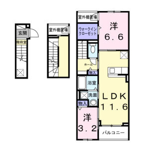 2LDK 間取り図