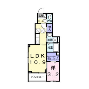 1LDK 間取り図