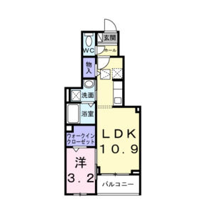 1LDK 間取り図