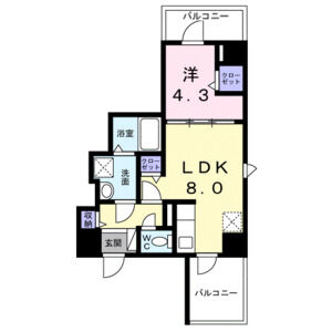 1LDK 間取り図