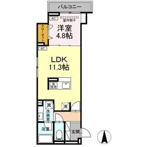 1LDK 間取り図