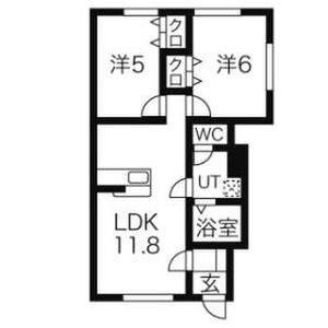 2LDK 間取り図