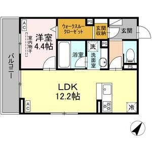 1LDK 間取り図
