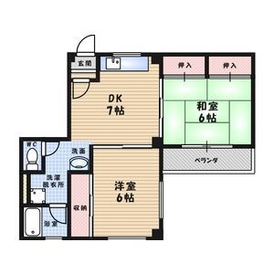 2DK 間取り図