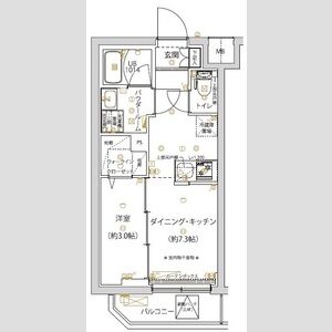 1DK 間取り図