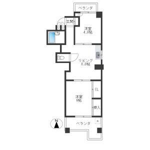 2LDK 間取り図