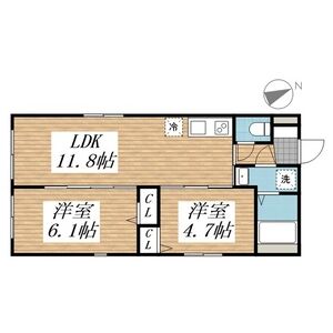2LDK 間取り図