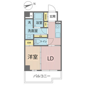 1DK 間取り図