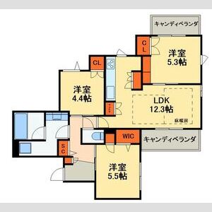 3LDK 間取り図