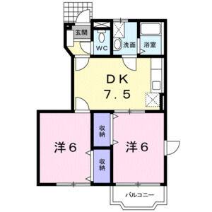 2DK 間取り図