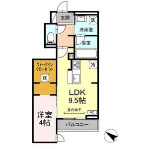1LDK 間取り図