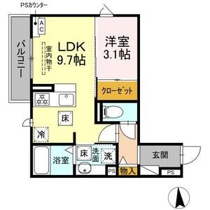 1LDK 間取り図