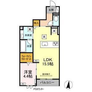 1LDK 間取り図