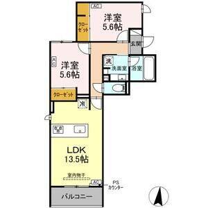 2LDK 間取り図