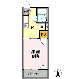 1K 間取り図
