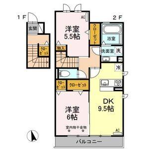 2DK 間取り図