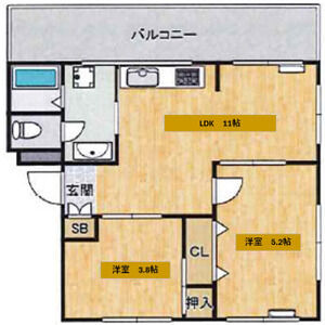 2LDK 間取り図