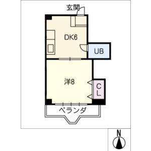 1DK 間取り図