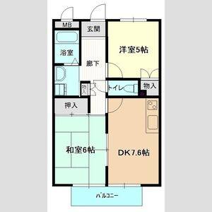 2DK 間取り図