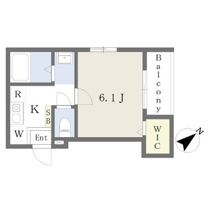 1K 間取り図