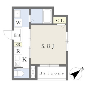 1K 間取り図