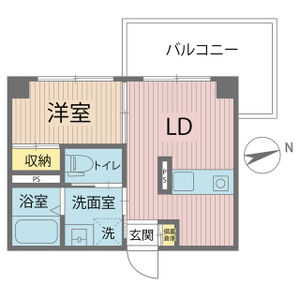 1DK 間取り図