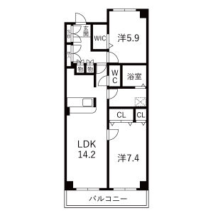 2LDK 間取り図