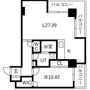 1LDK 間取り図