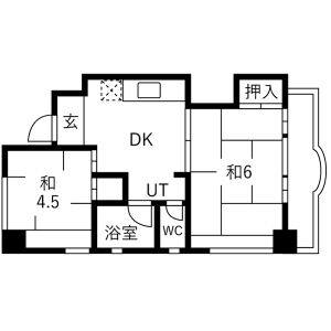 2DK 間取り図