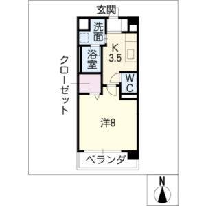 1K 間取り図