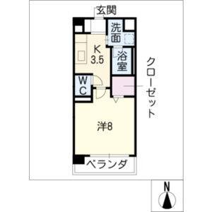 1K 間取り図