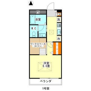 1K 間取り図
