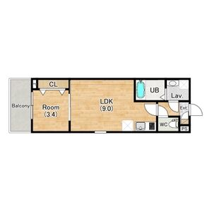 1LDK 間取り図