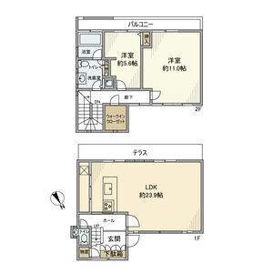 2LDK 間取り図