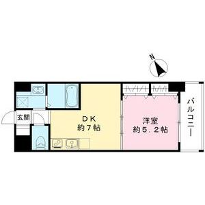 1DK 間取り図
