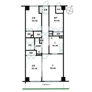 2LDK 間取り図