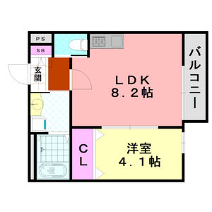 1LDK 間取り図