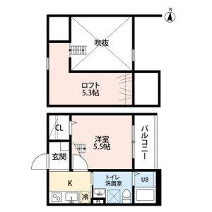 1K 間取り図