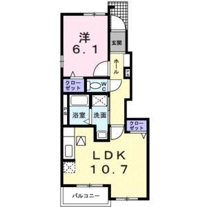 1LDK 間取り図