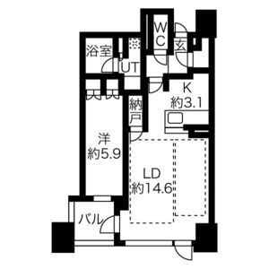1LDK 間取り図