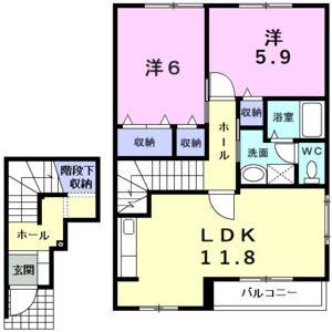 2LDK 間取り図
