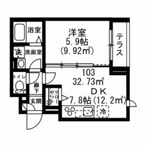 1DK 間取り図