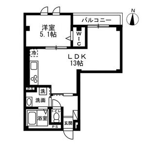 1LDK 間取り図