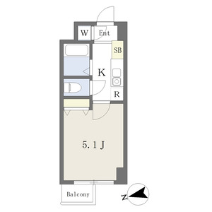 1K 間取り図