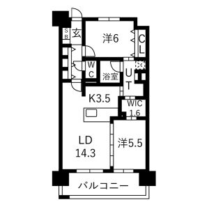 2LDK 間取り図
